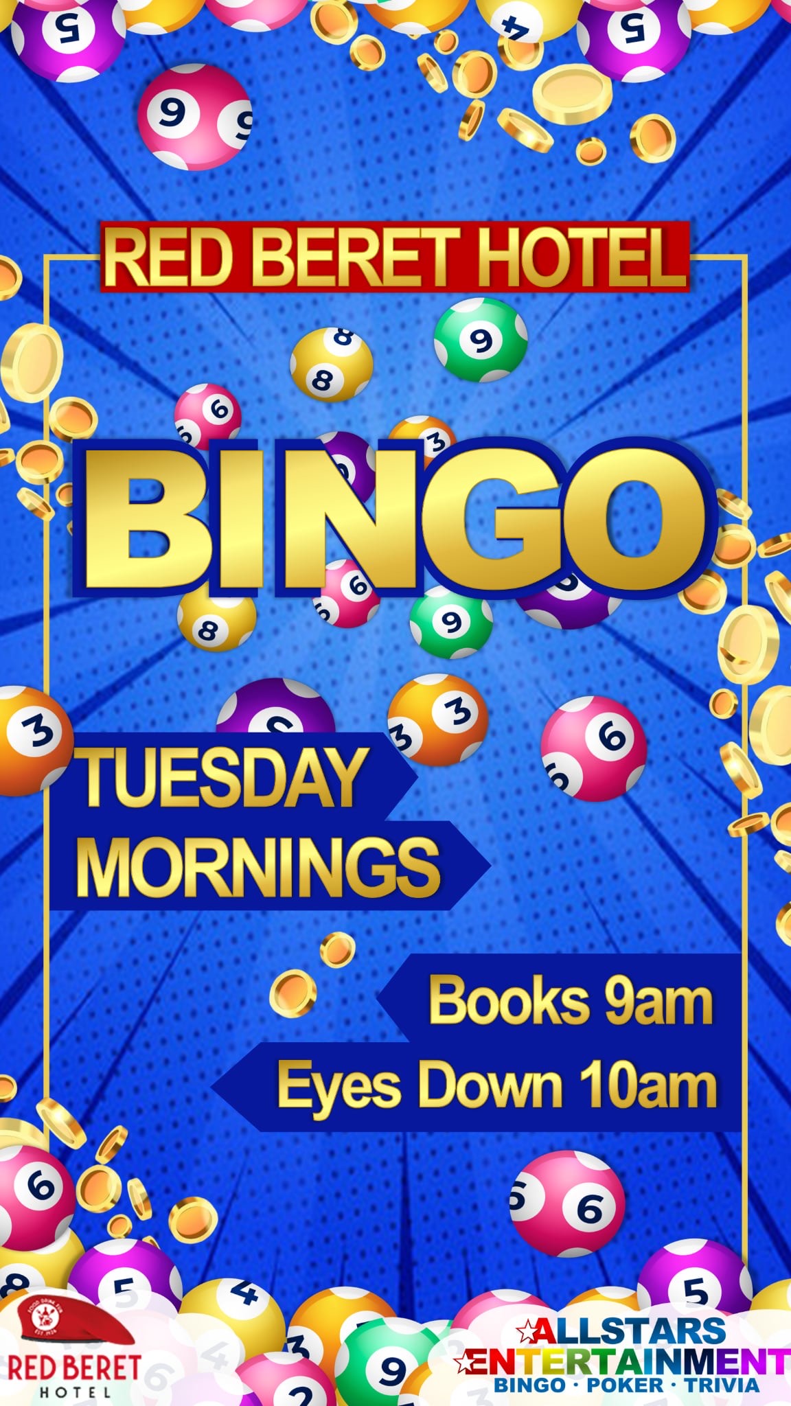 Bingo portrait TV screen